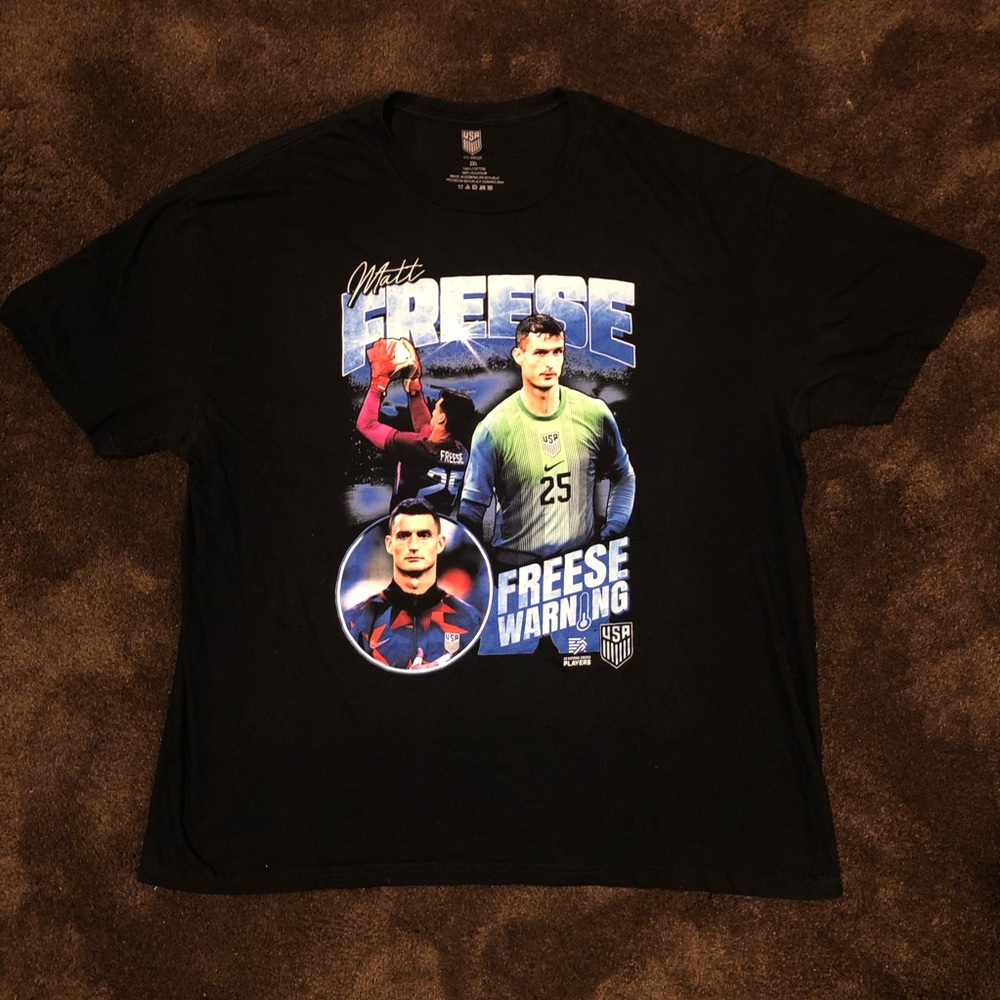 USA World Cup Matt Freese Graphic Soccer T-Shirt - Black